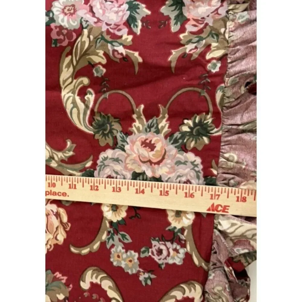 2 Ralph Lauren DANIELLE MARSEILLES 2 Throw Pillow Covers Cottage Floral Ruffle